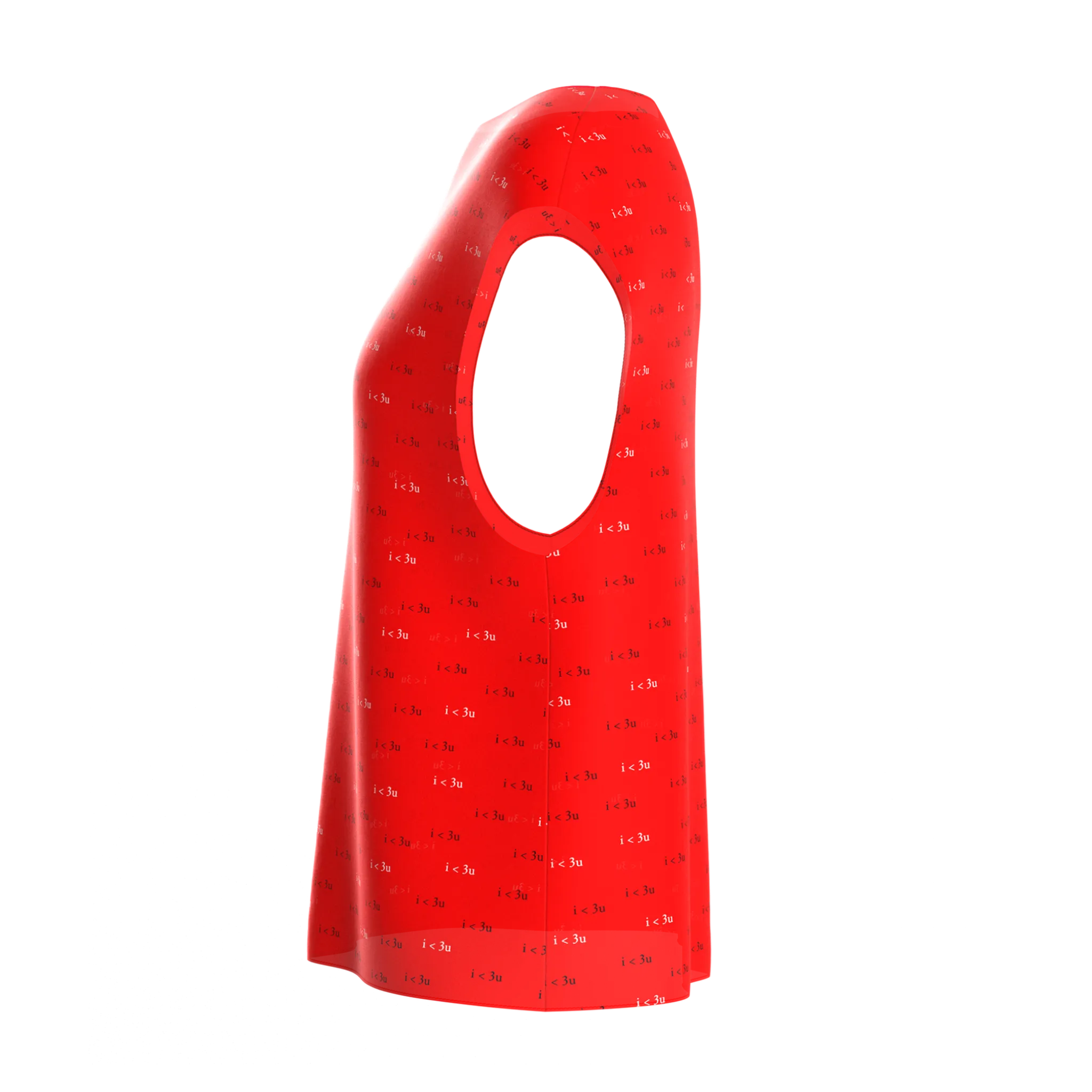 Boat Neck I Love You Red Blouse