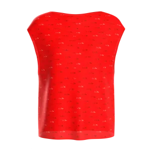 Boat Neck I Love You Red Blouse