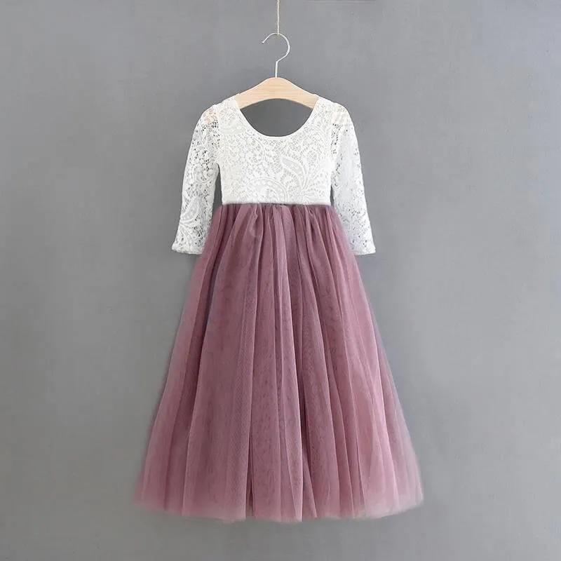 Bohemian Classic Long Sleeve Dress - Heather