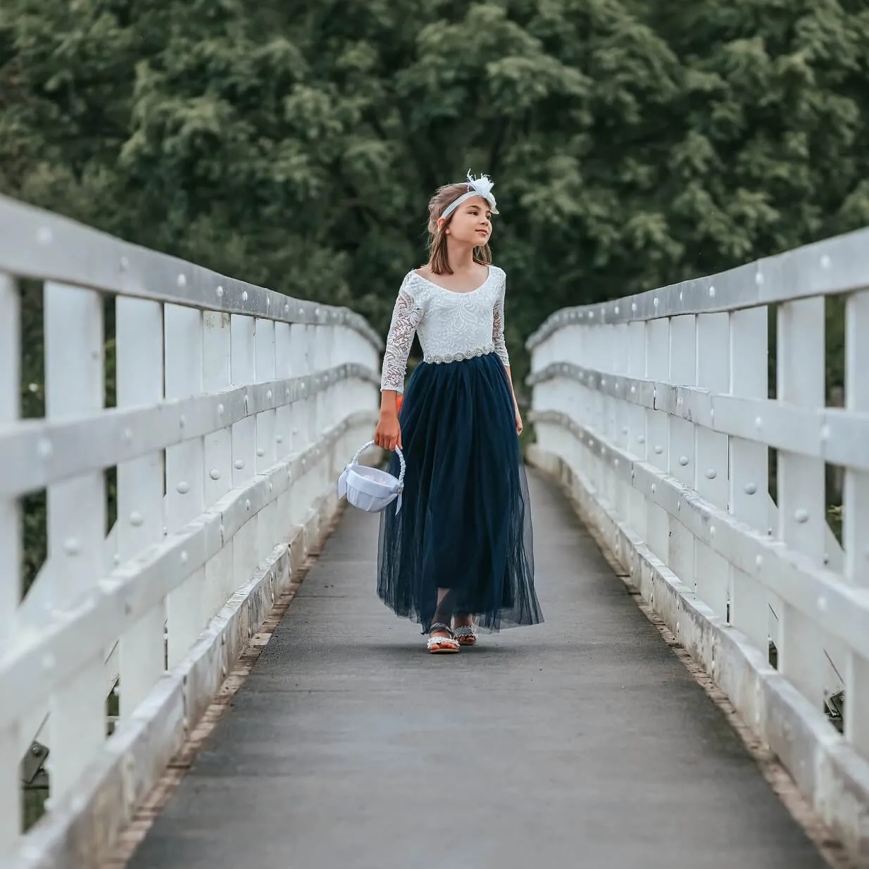 Bohemian Classic Long Sleeve Dress - Navy Blue