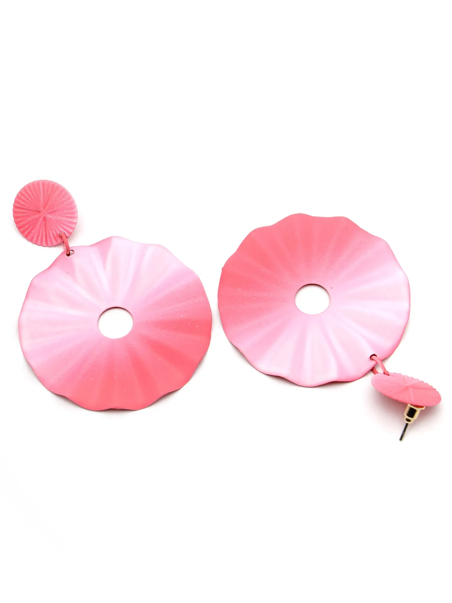 Bohey by KARATCART Gradient Pink Oraganic Shape Dangler Earrings