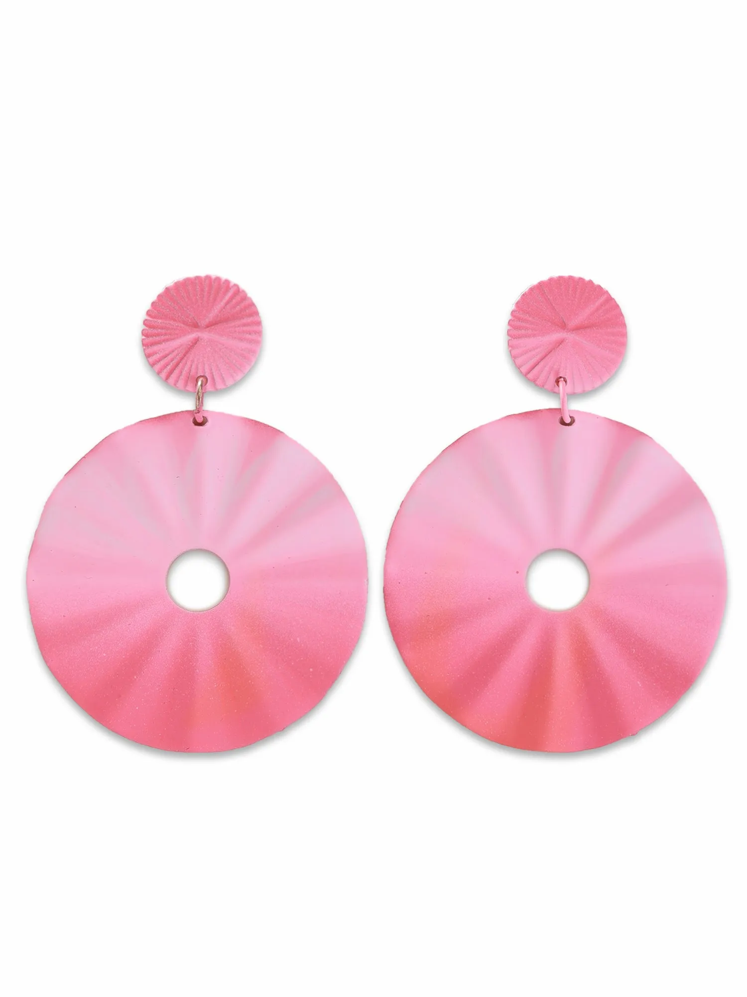 Bohey by KARATCART Gradient Pink Oraganic Shape Dangler Earrings