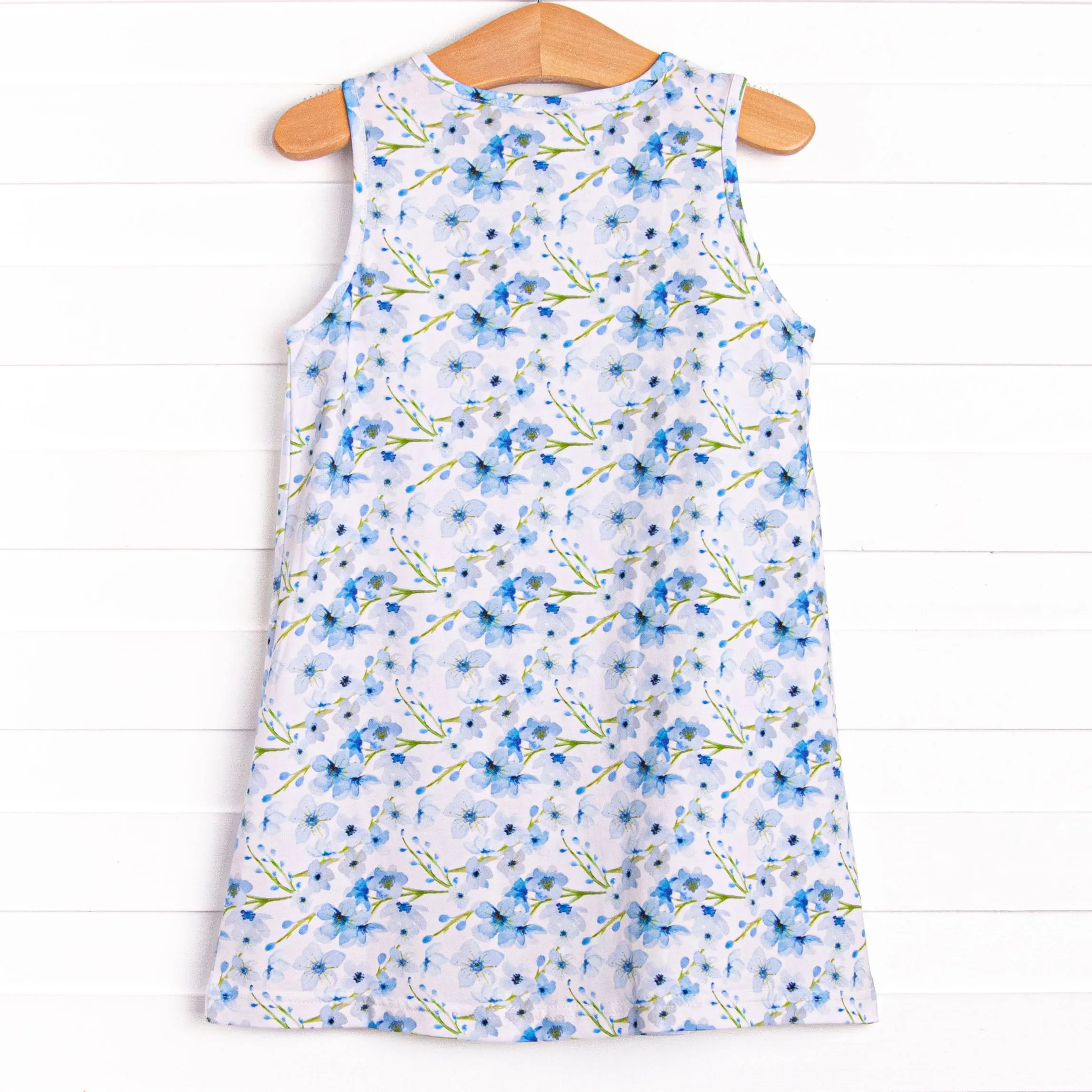 Breezy Blue Florals Dress, Blue