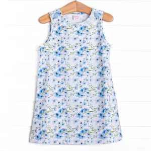 Breezy Blue Florals Dress, Blue