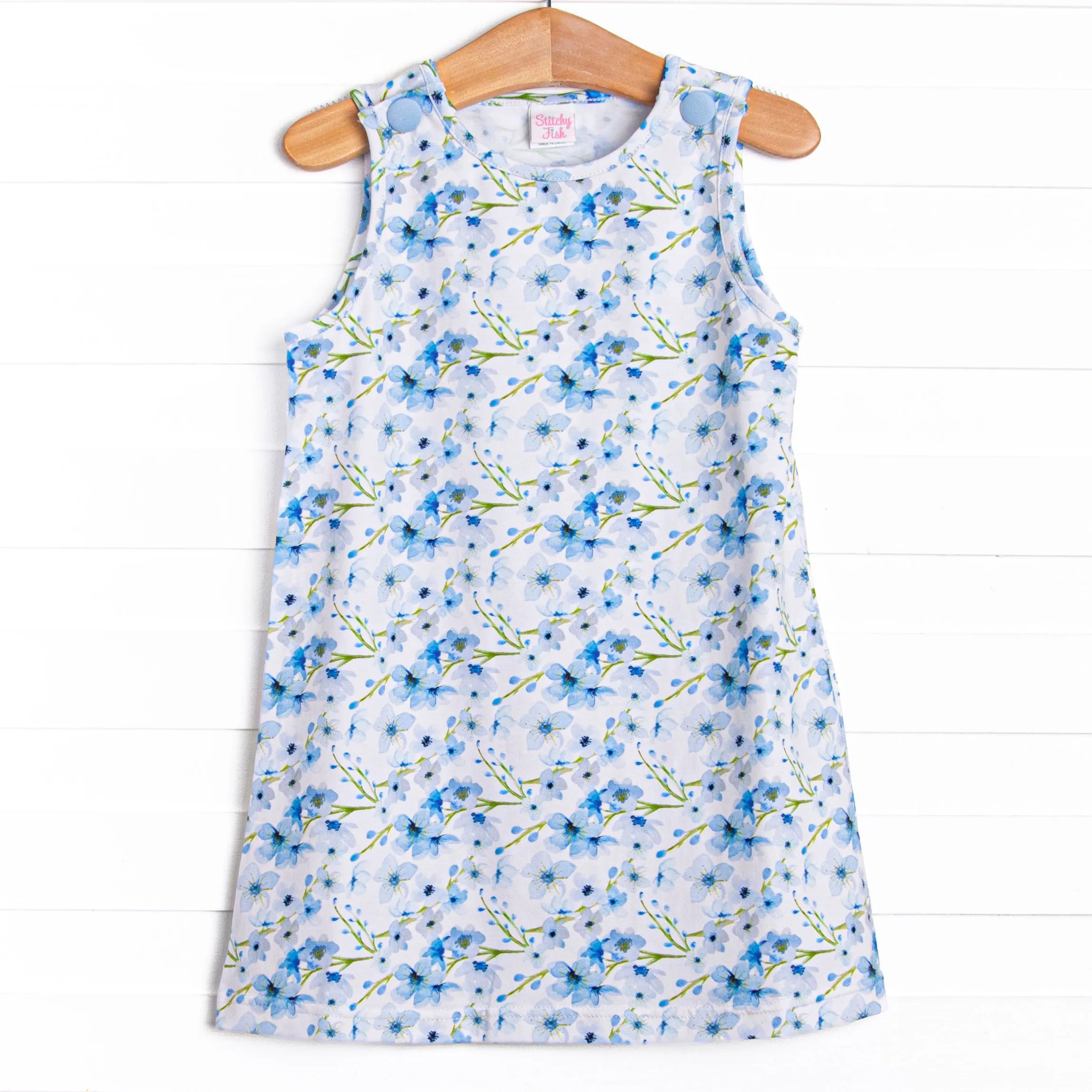Breezy Blue Florals Dress, Blue