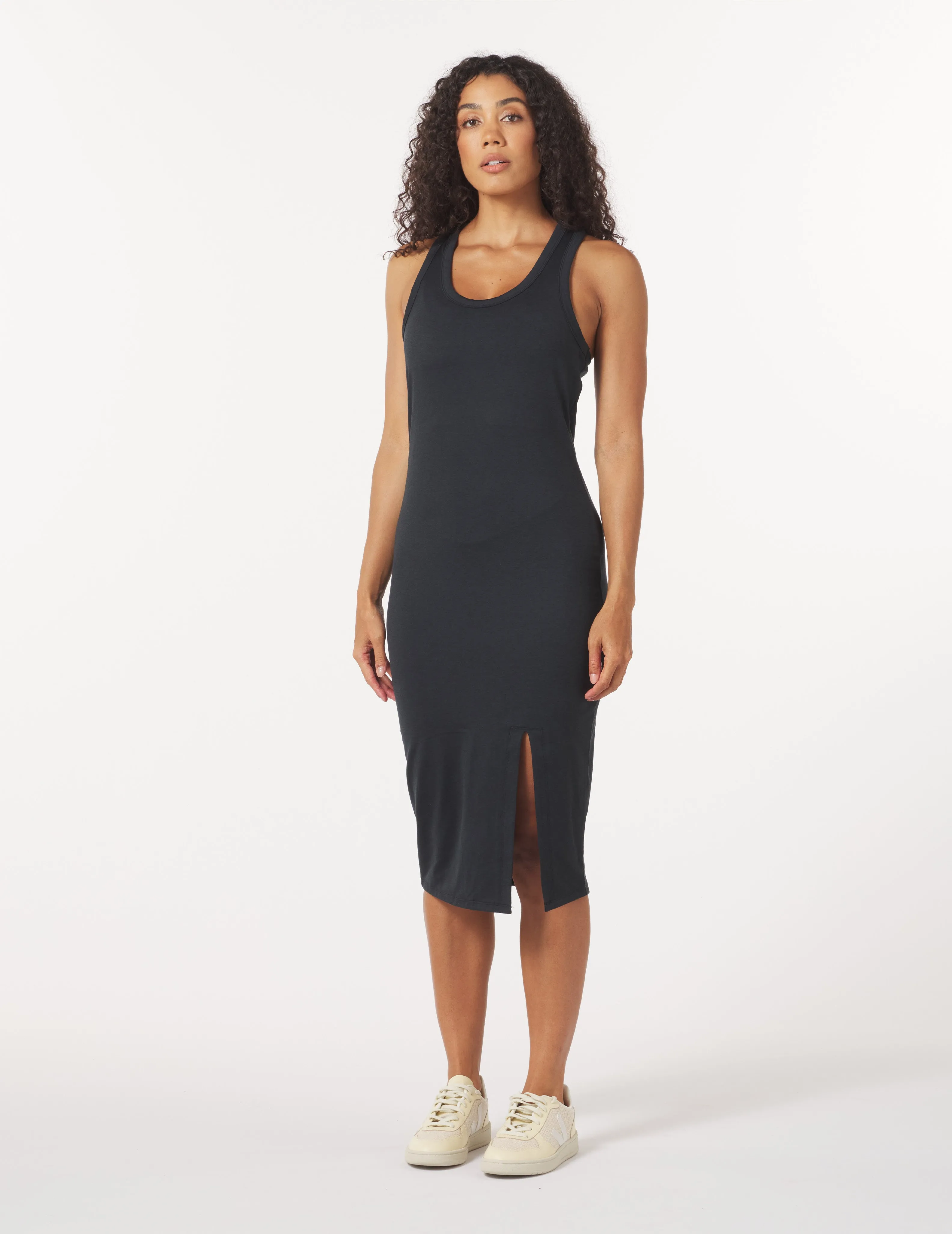 Breezy Midi Dress: Black