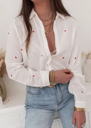 Breten® | Trendy Blouse With Small Hearts