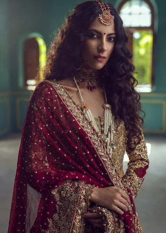 Bridal Lehenga Pakistani with Long Trail Gown #BS28