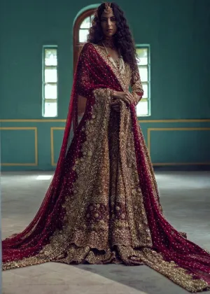 Bridal Lehenga Pakistani with Long Trail Gown #BS28