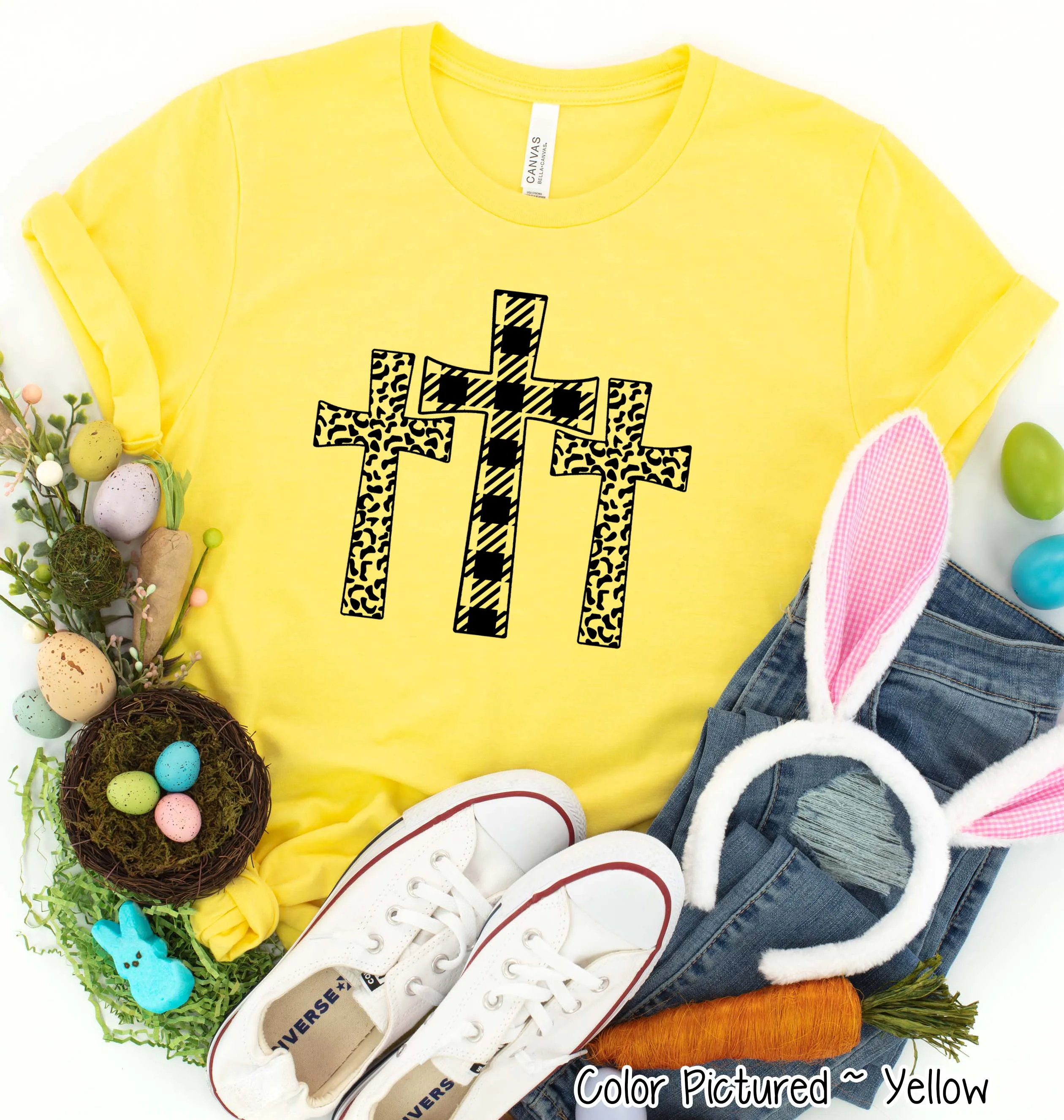 Buffalo Plaid and Leopard Cross Trio Tee