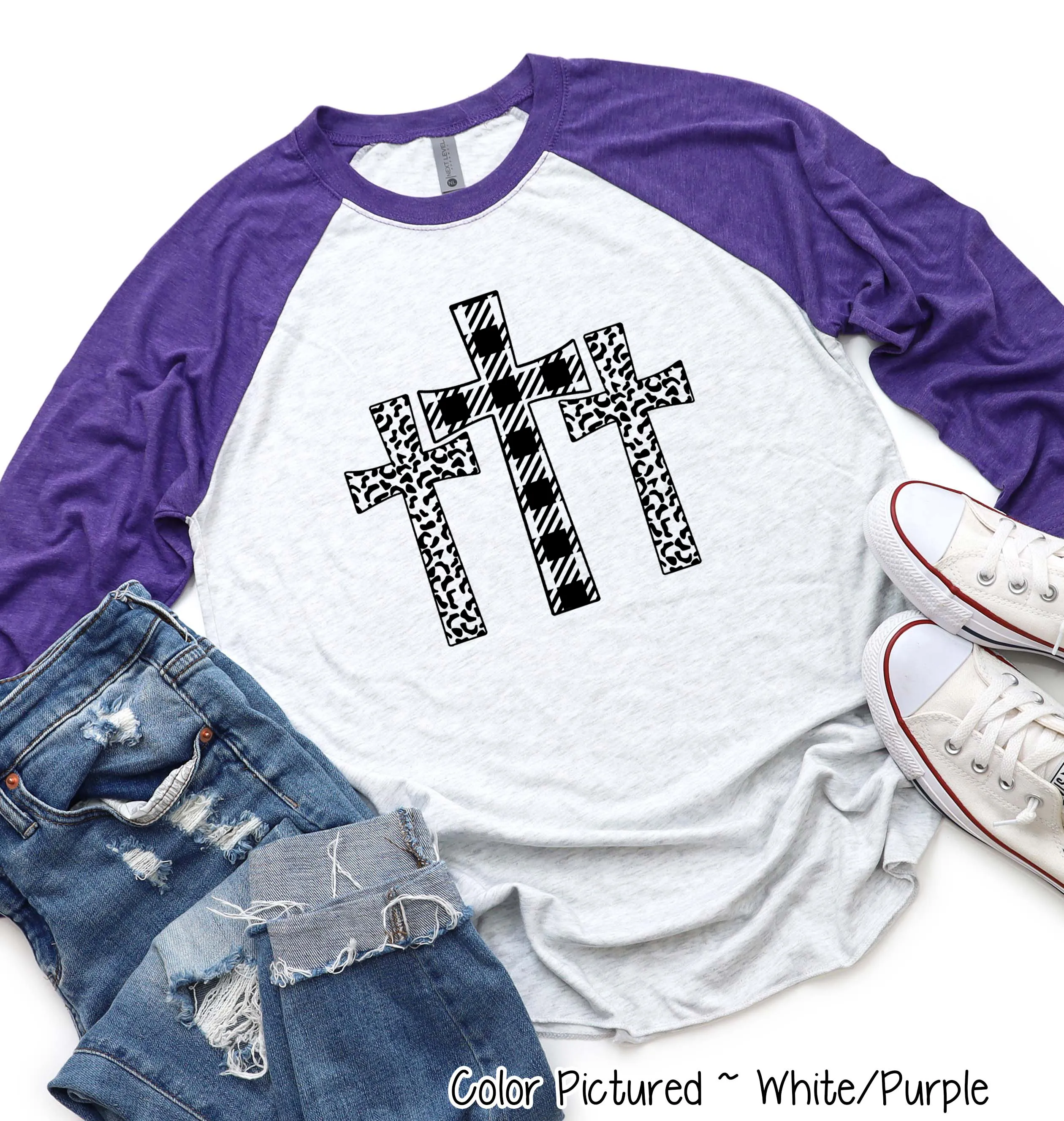 Buffalo Plaid and Leopard Cross Trio Tee