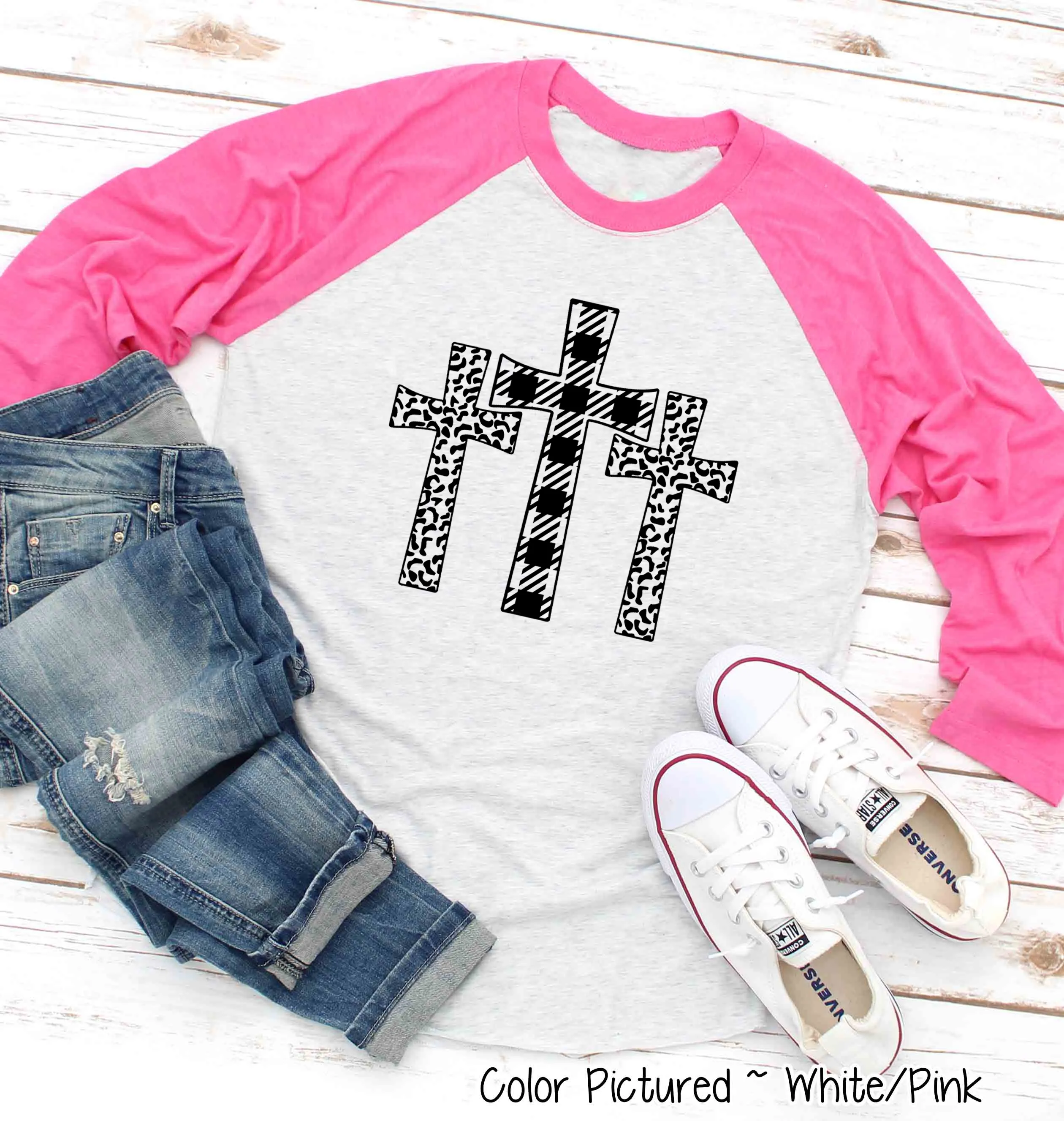 Buffalo Plaid and Leopard Cross Trio Tee