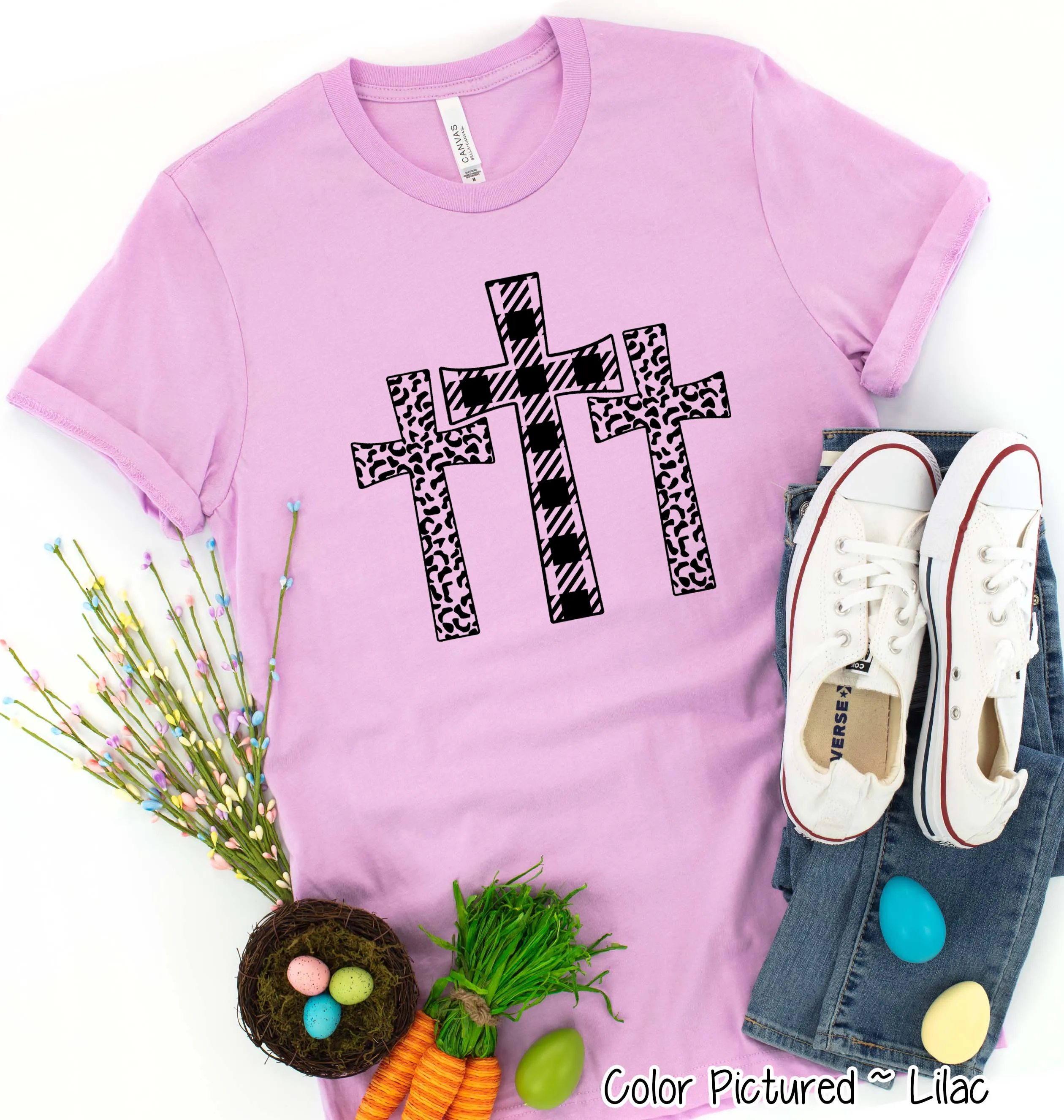 Buffalo Plaid and Leopard Cross Trio Tee