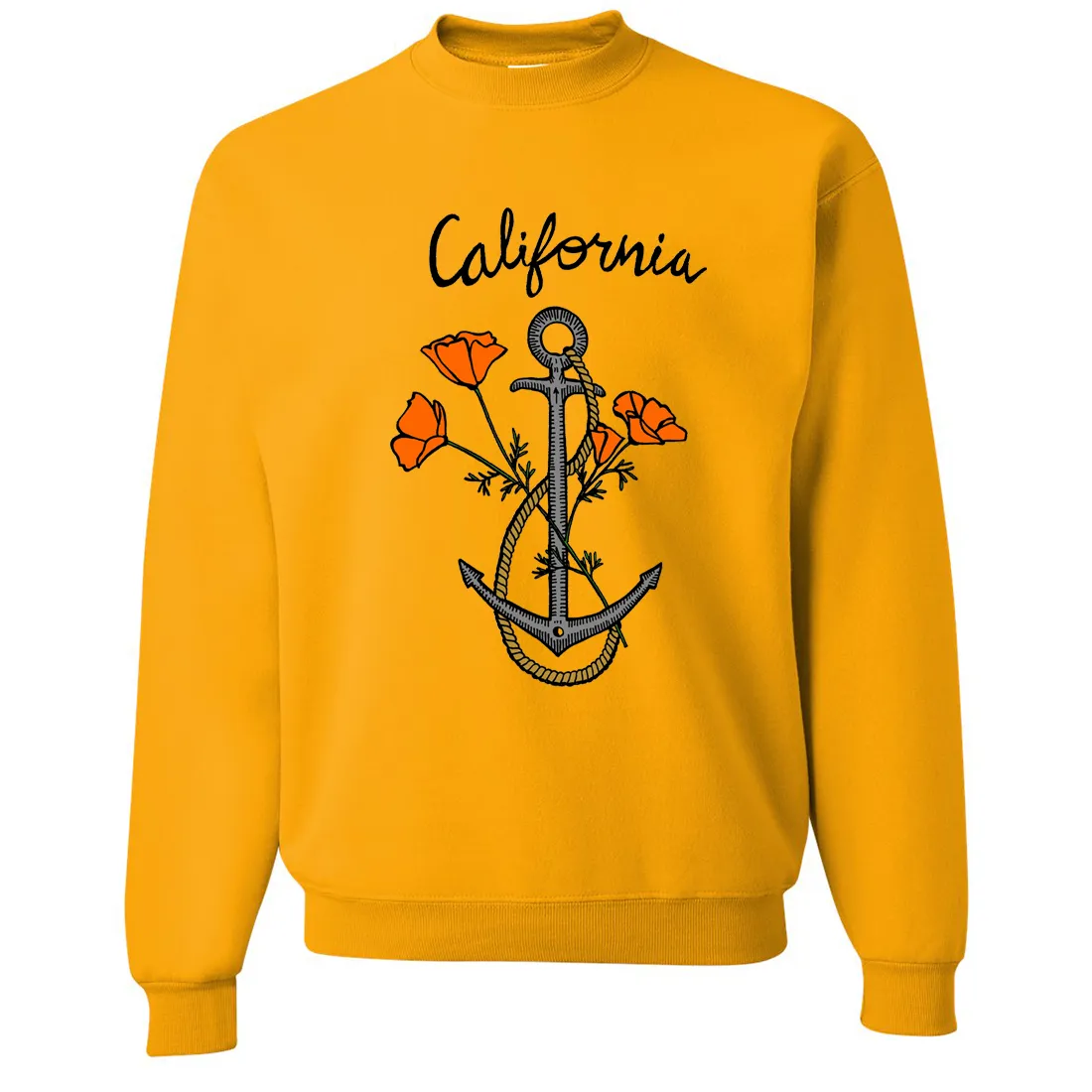 California Anchor Poppies Crewneck Sweatshirt