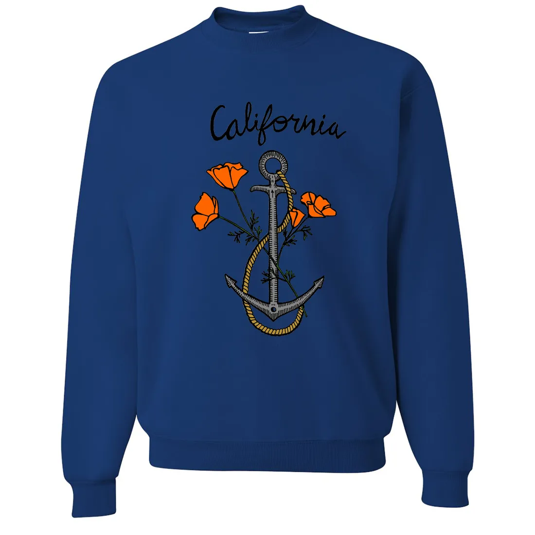California Anchor Poppies Crewneck Sweatshirt