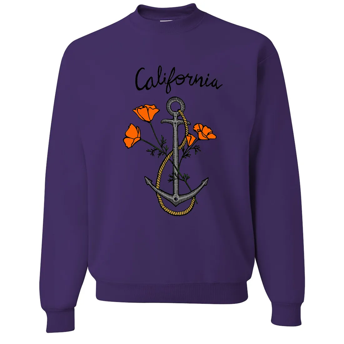 California Anchor Poppies Crewneck Sweatshirt