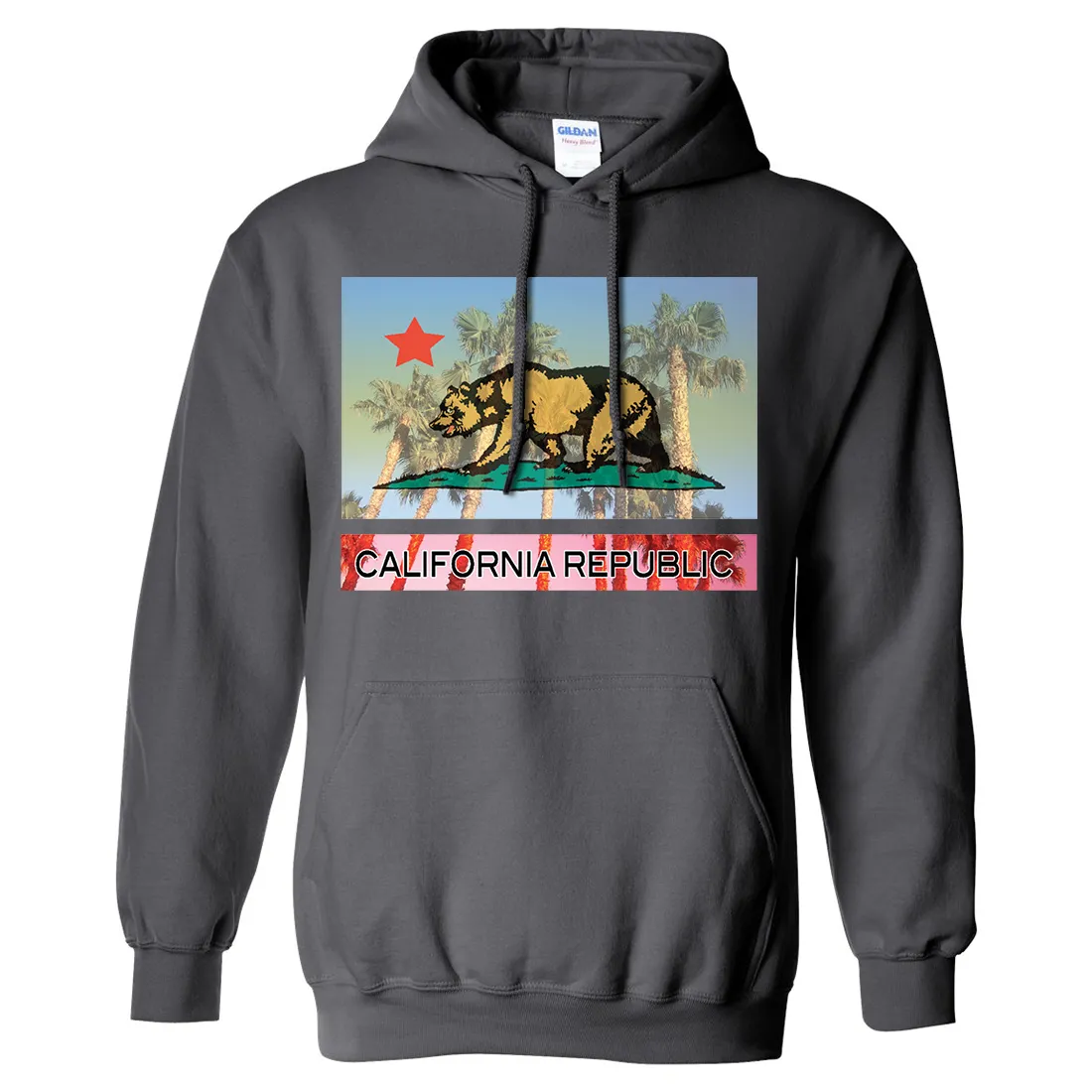 California Republic Palm Tree Bear Sweatshirt Hoodie