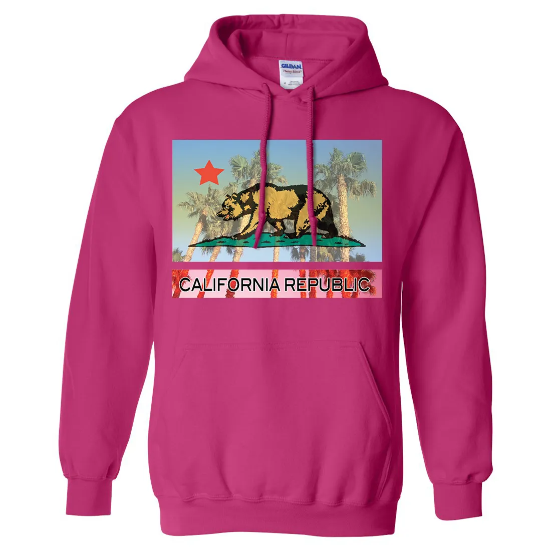 California Republic Palm Tree Bear Sweatshirt Hoodie