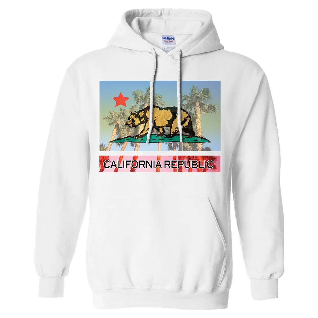 California Republic Palm Tree Bear Sweatshirt Hoodie