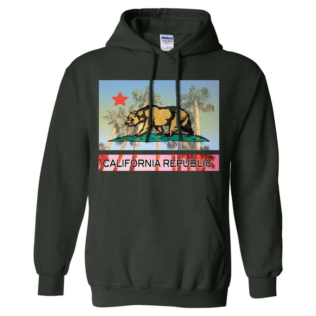 California Republic Palm Tree Bear Sweatshirt Hoodie
