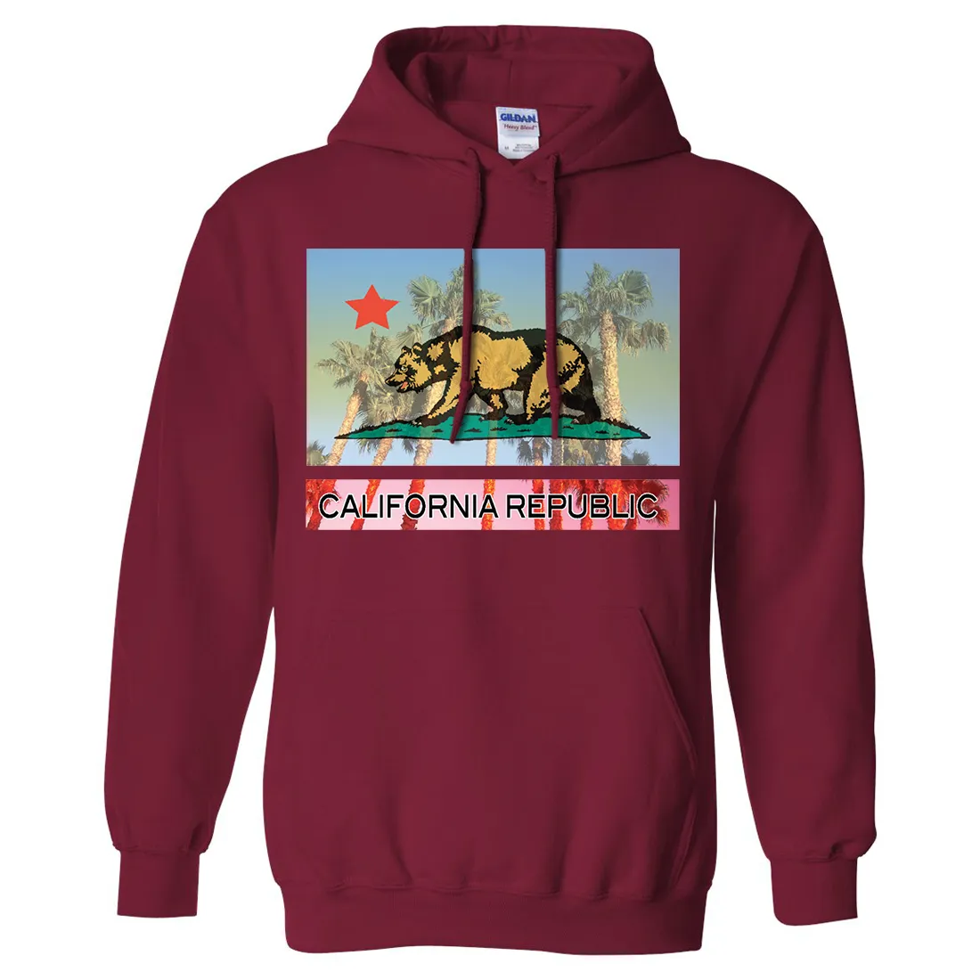California Republic Palm Tree Bear Sweatshirt Hoodie