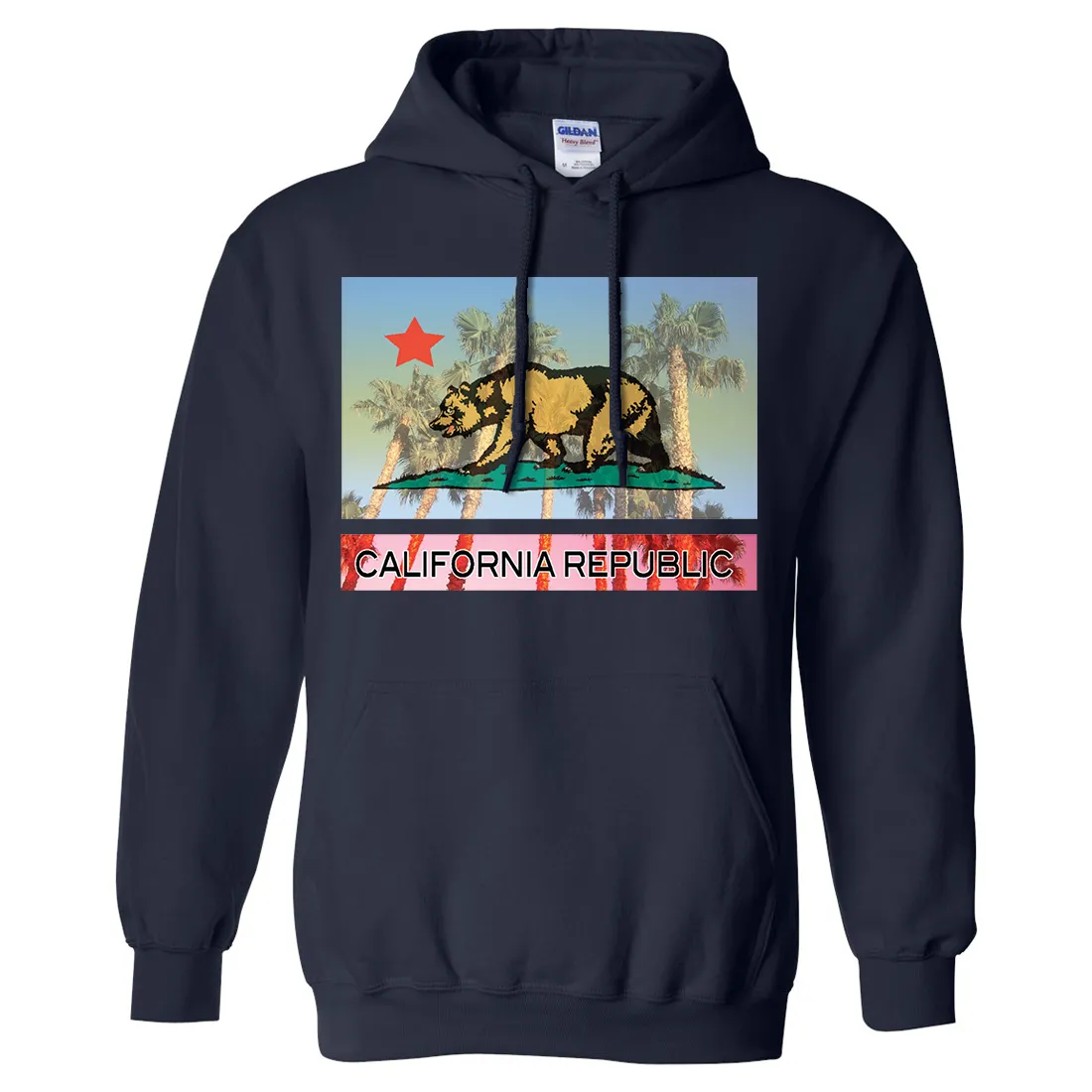 California Republic Palm Tree Bear Sweatshirt Hoodie