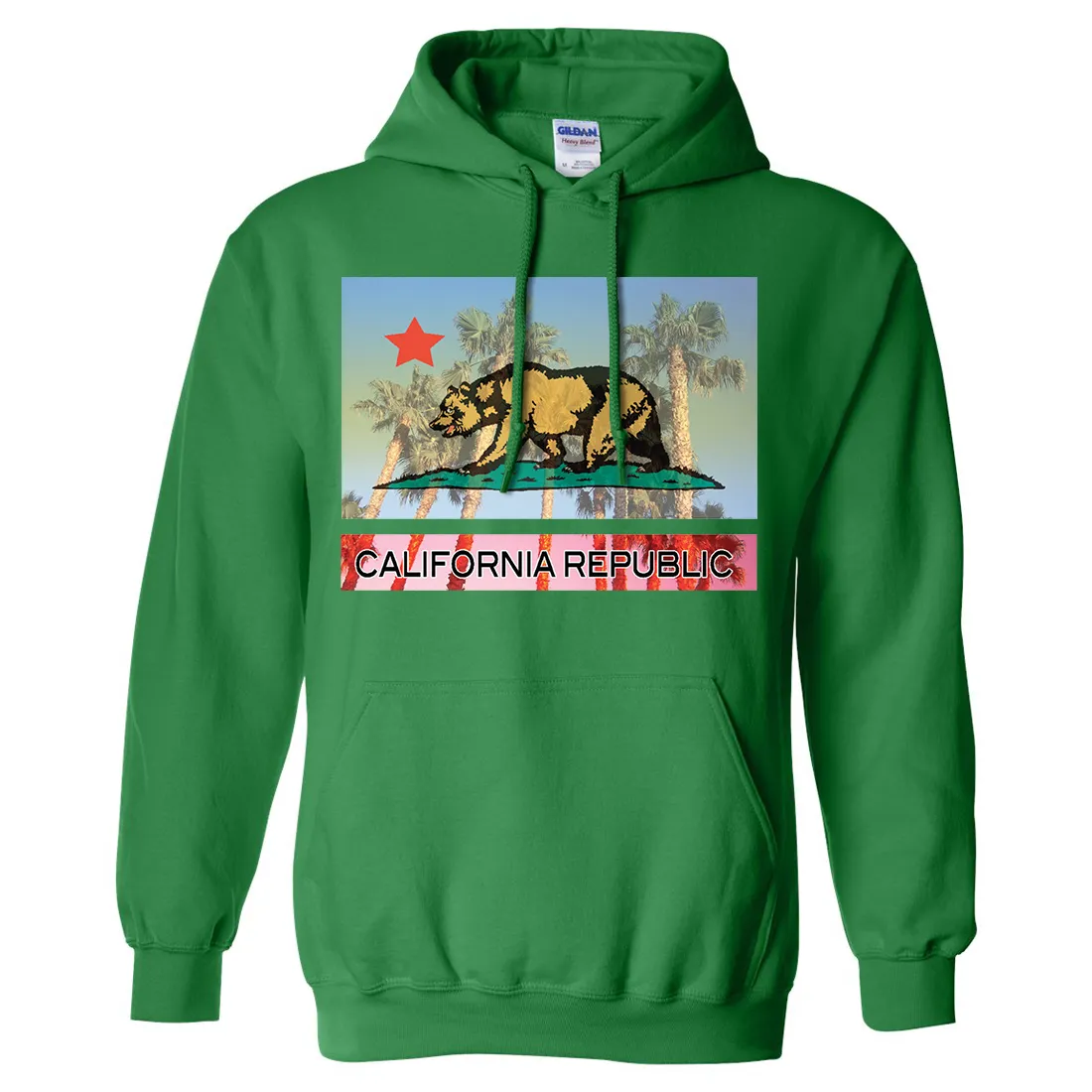 California Republic Palm Tree Bear Sweatshirt Hoodie