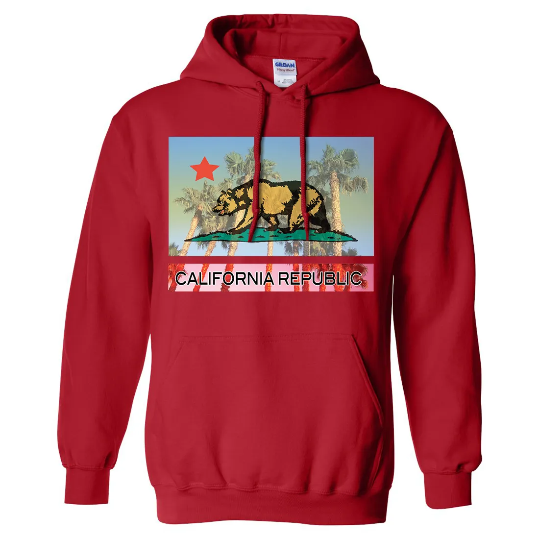 California Republic Palm Tree Bear Sweatshirt Hoodie