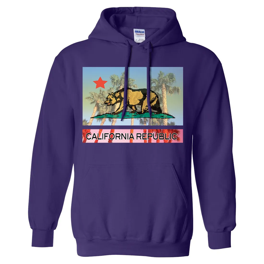 California Republic Palm Tree Bear Sweatshirt Hoodie
