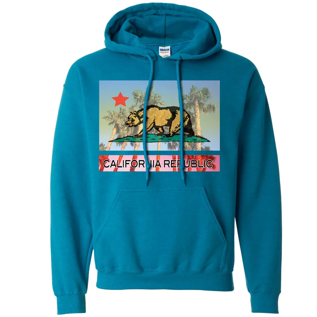 California Republic Palm Tree Bear Sweatshirt Hoodie