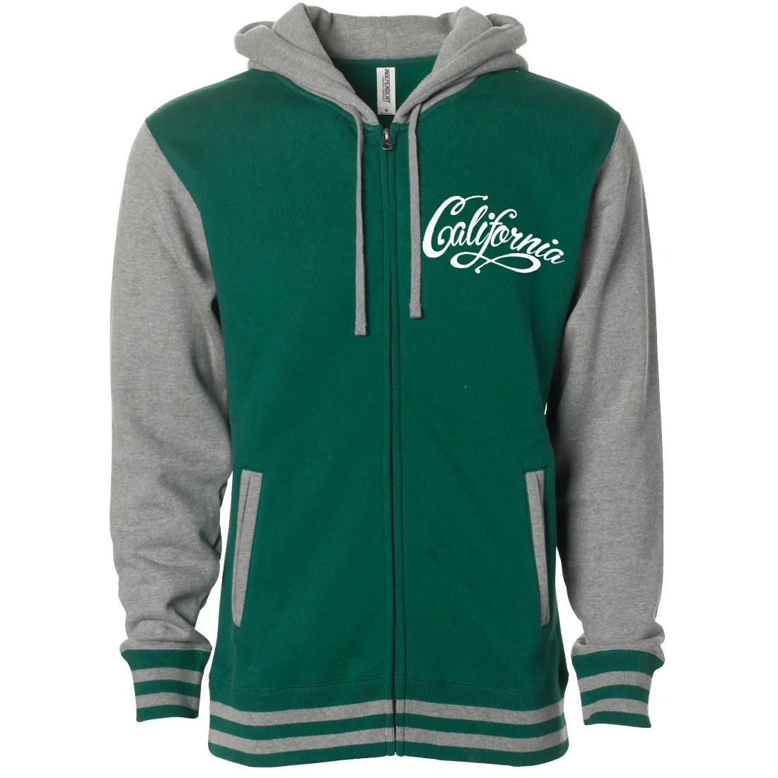 California Varsity Zip-Up Hooded Heavyweight Sweatshirt