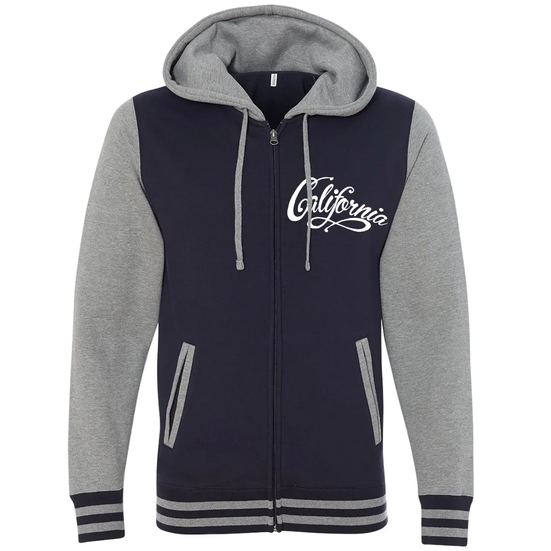 California Varsity Zip-Up Hooded Heavyweight Sweatshirt