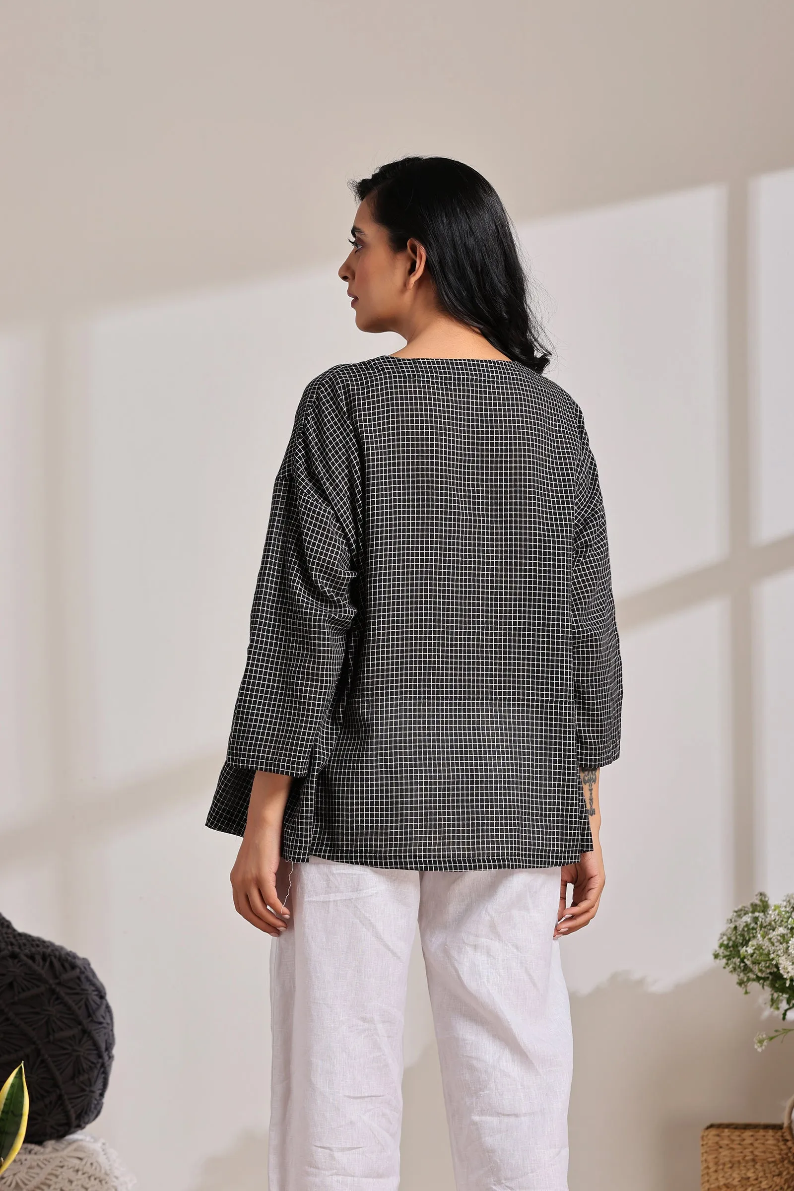 CHECK TAPE BLOUSE