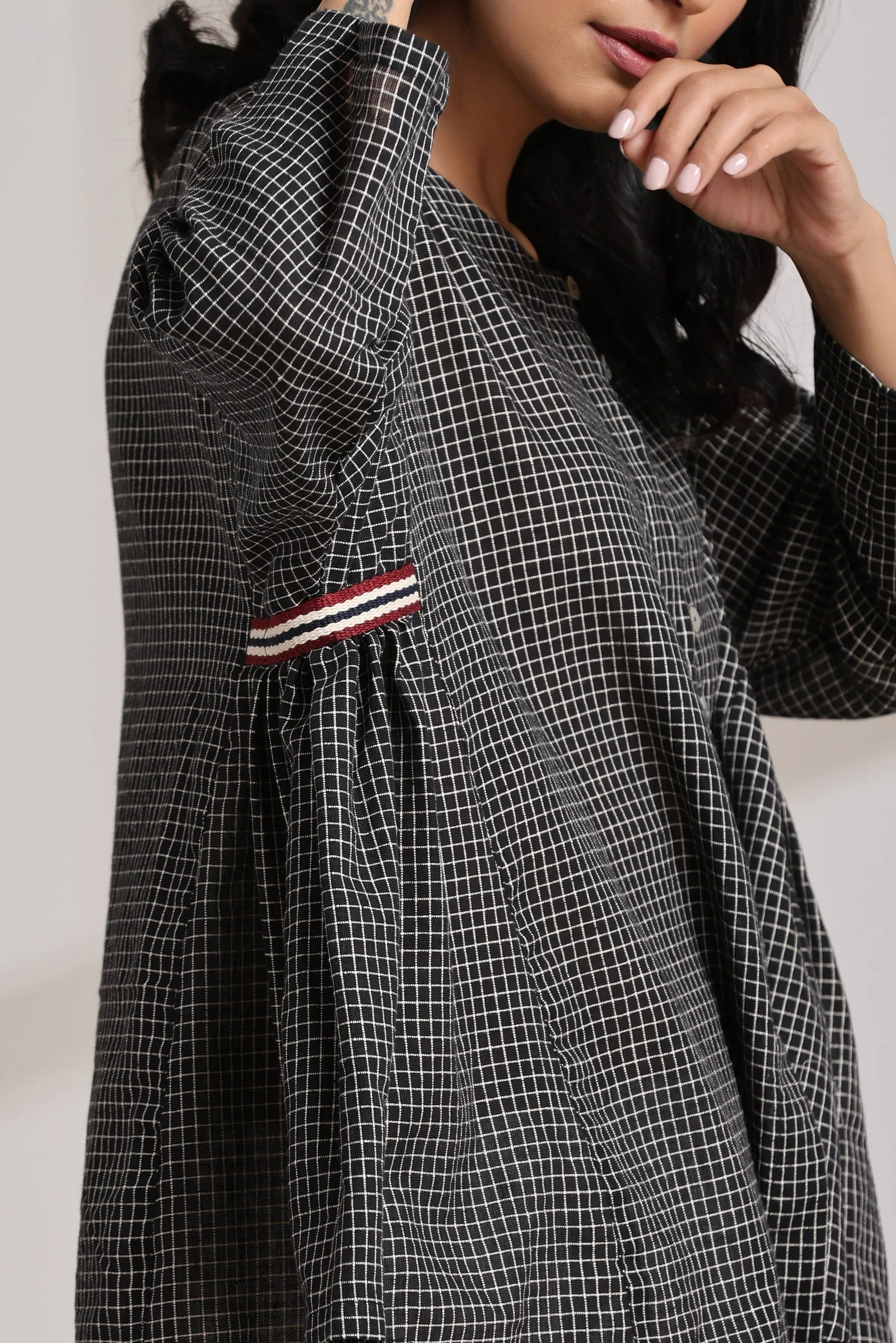 CHECK TAPE BLOUSE