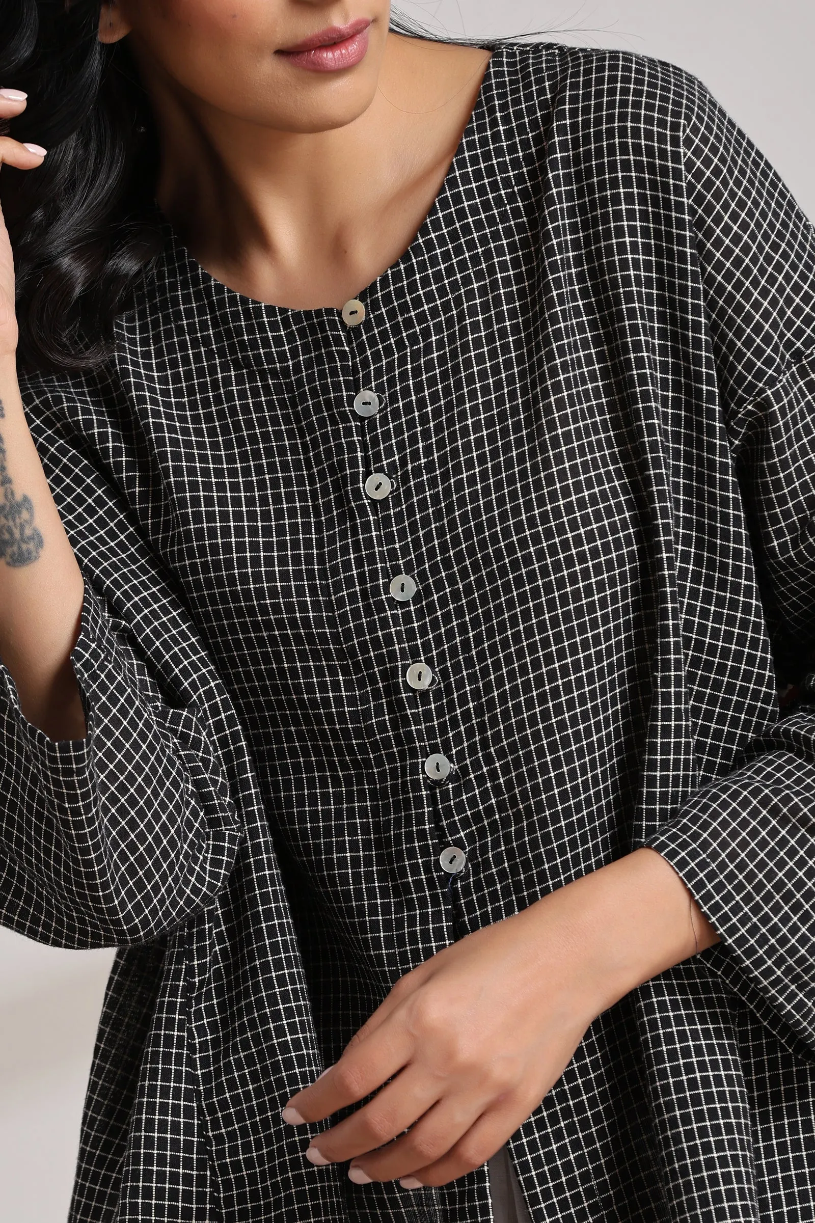 CHECK TAPE BLOUSE