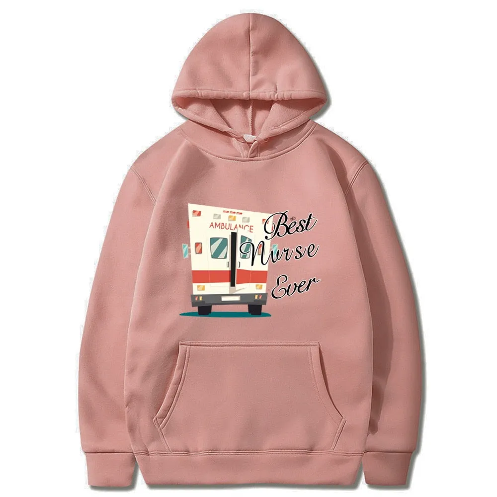 Chic Nurse Print Harajuku Hoodies Casual Fashion Pullovers for Women