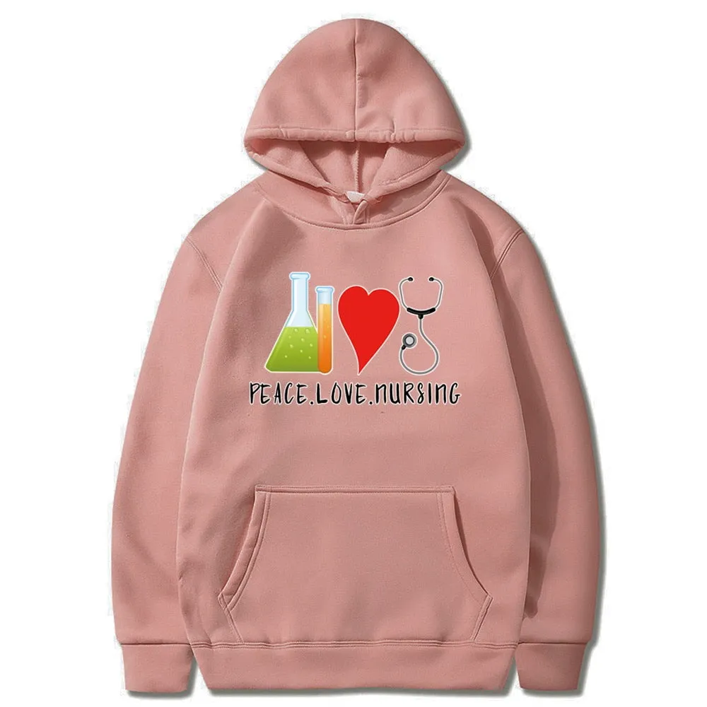 Chic Nurse Print Harajuku Hoodies Casual Fashion Pullovers for Women