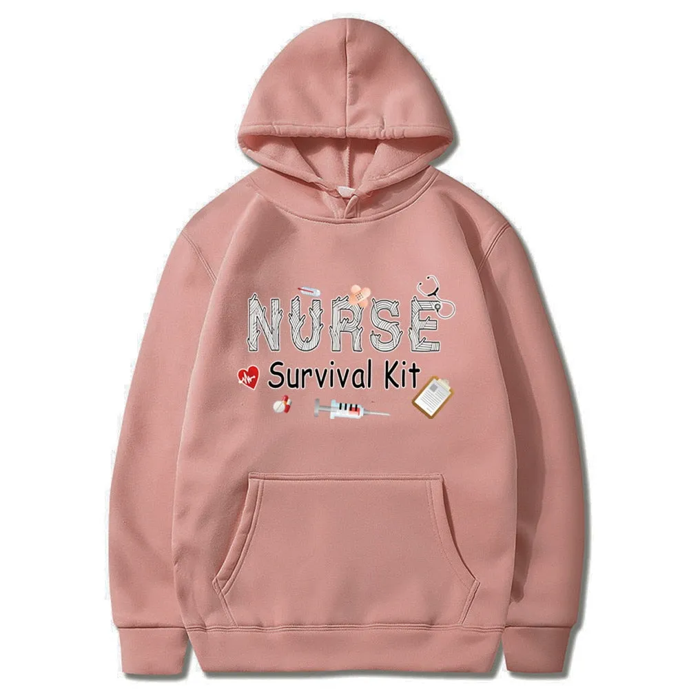 Chic Nurse Print Harajuku Hoodies Casual Fashion Pullovers for Women