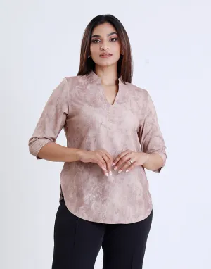 Chinese Collar Kurta with 3/4 Sleeve