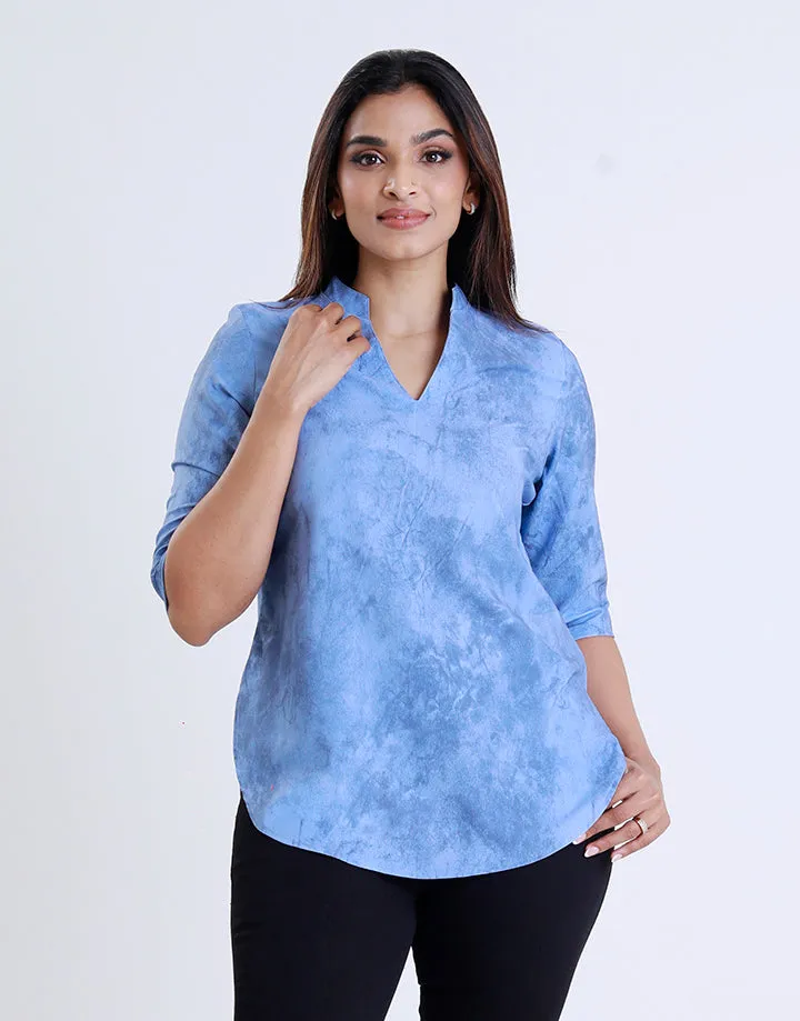 Chinese Collar Kurta with 3/4 Sleeve