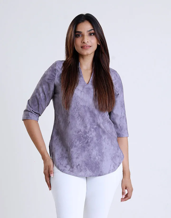 Chinese Collar Kurta with 3/4 Sleeve