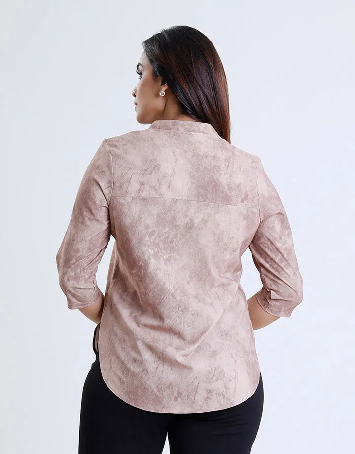 Chinese Collar Kurta with 3/4 Sleeve