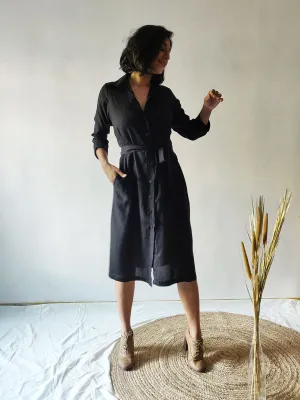 Classic Black Shirt Dress