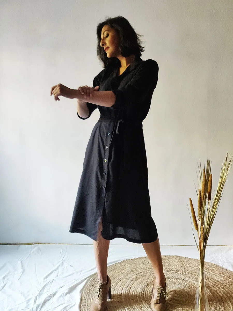 Classic Black Shirt Dress