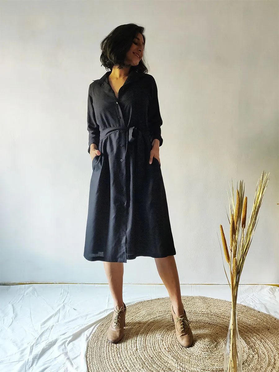 Classic Black Shirt Dress