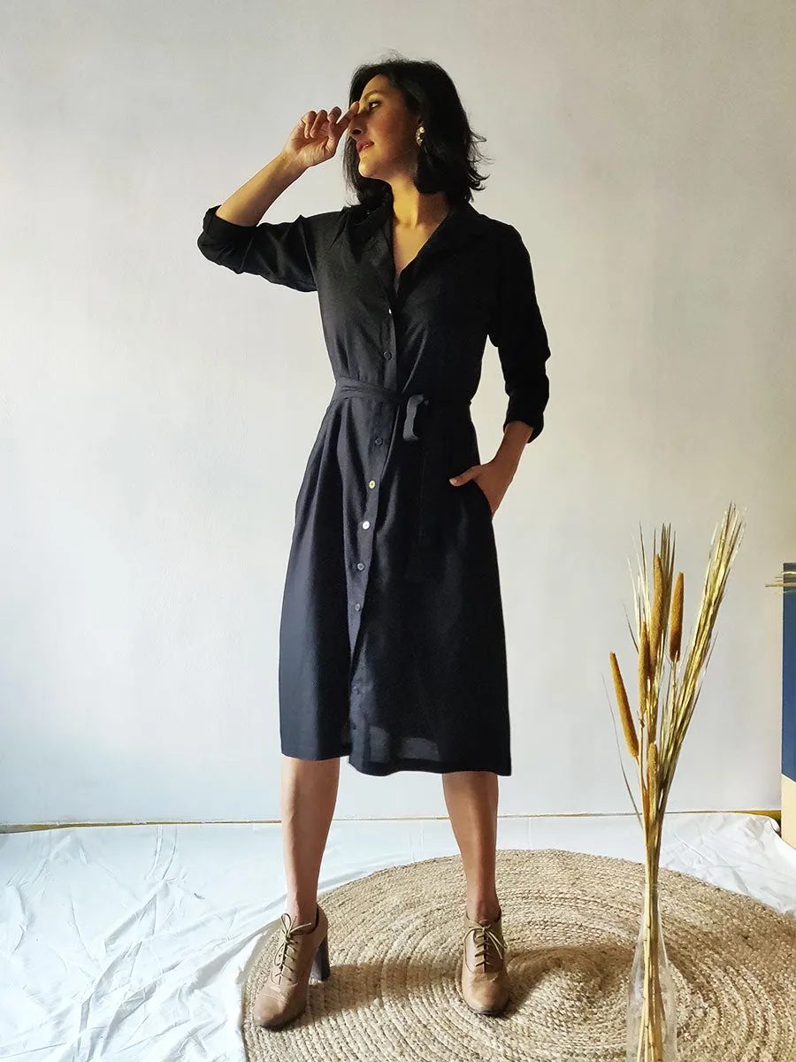 Classic Black Shirt Dress