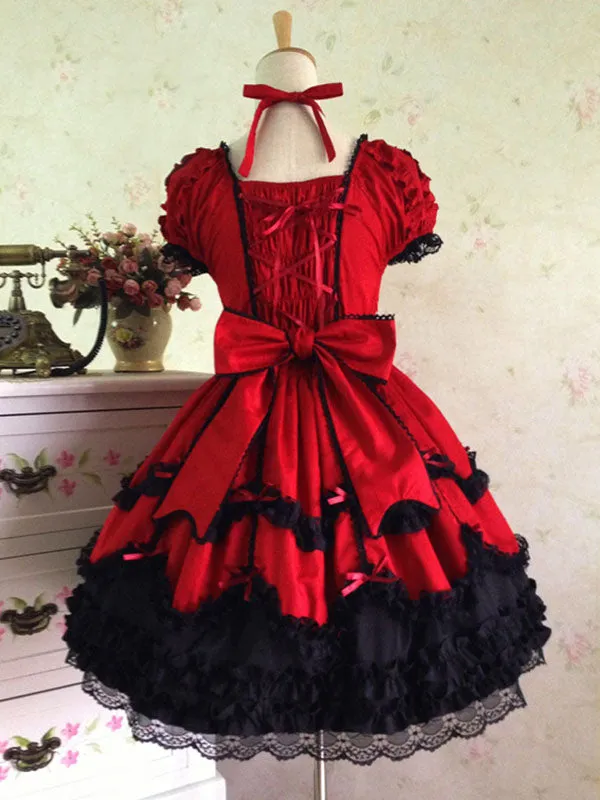 Classic Lolita OP Dress Black Ruffles Lolita One Piece Dresses