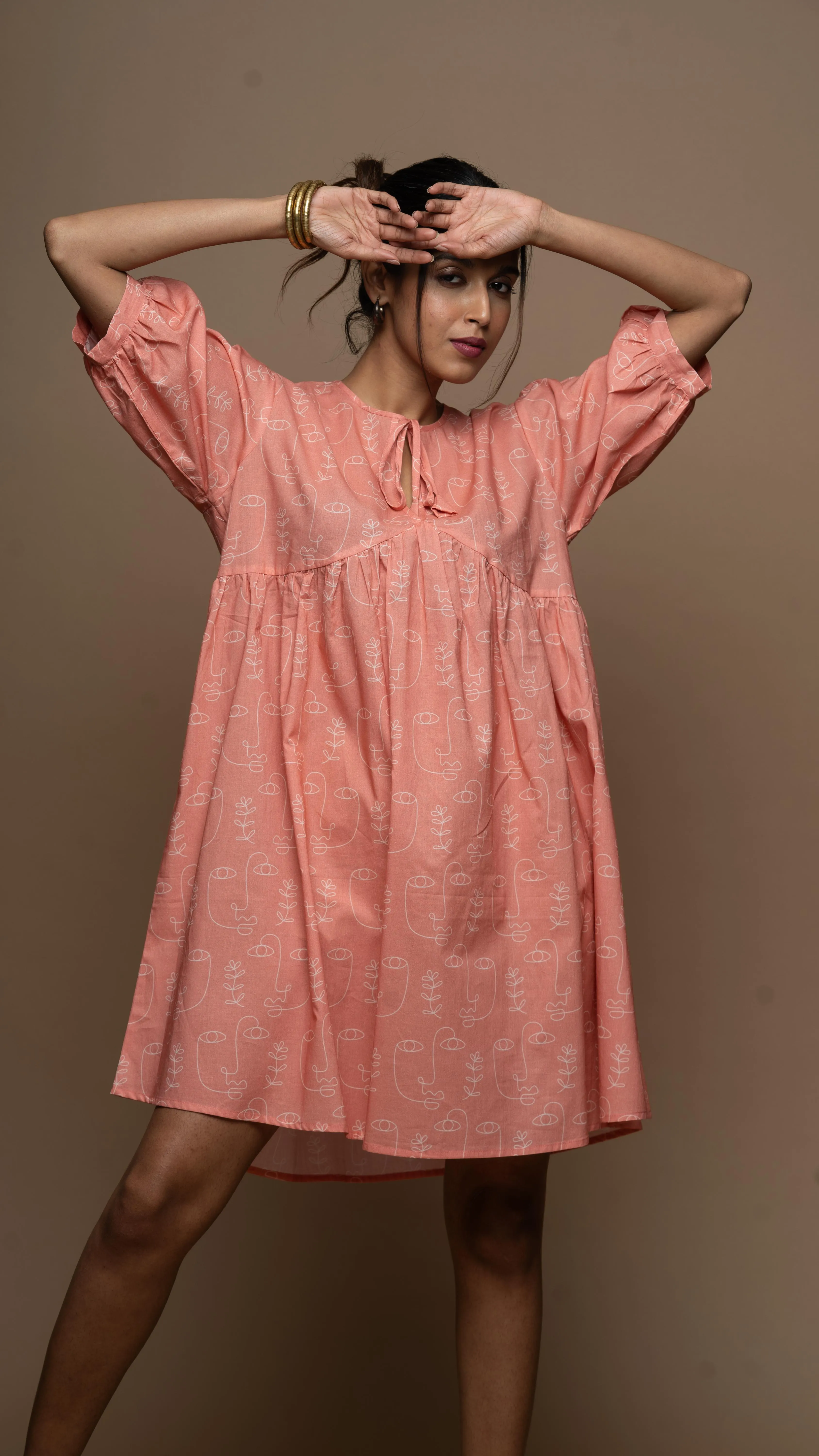 Classic Summer Short Dress in Growing Thoughts Pattern