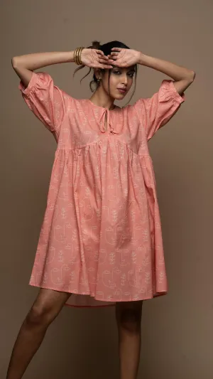 Classic Summer Short Dress in Growing Thoughts Pattern
