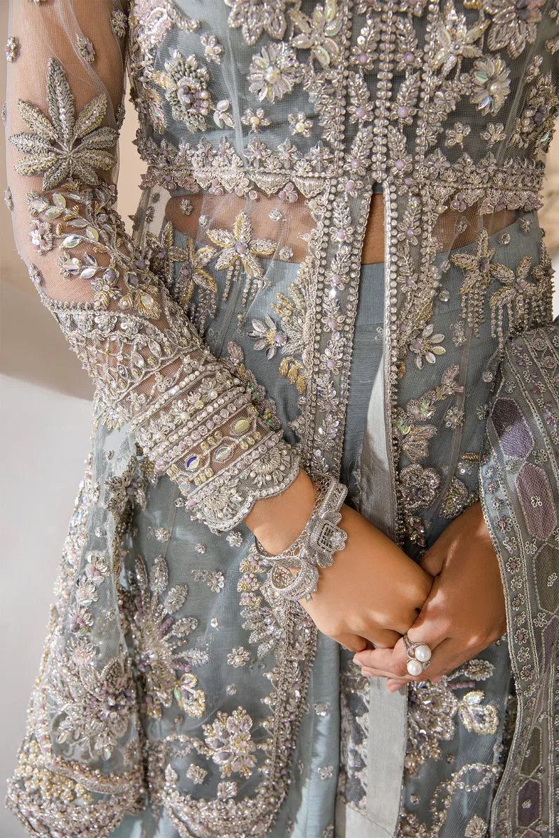 Classic Turquoise Embroidered Pakistani Wedding Wear Kameez Sharara